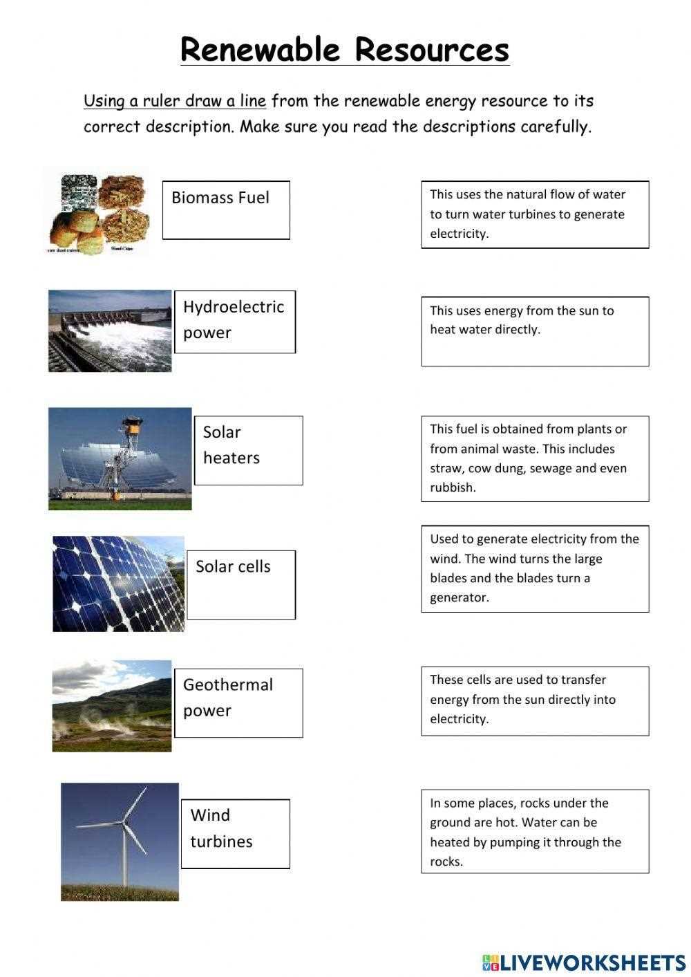 comparing energy sources worksheet