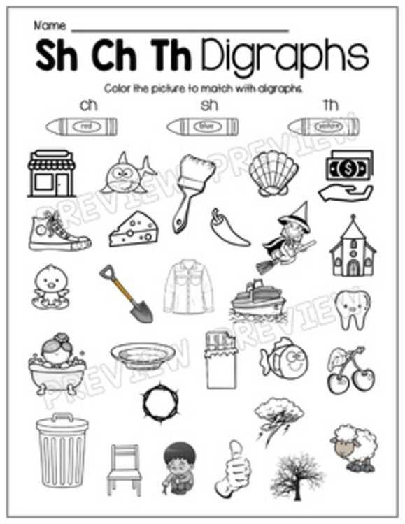sh and ch worksheet