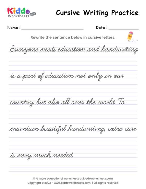 free printable cursive worksheet