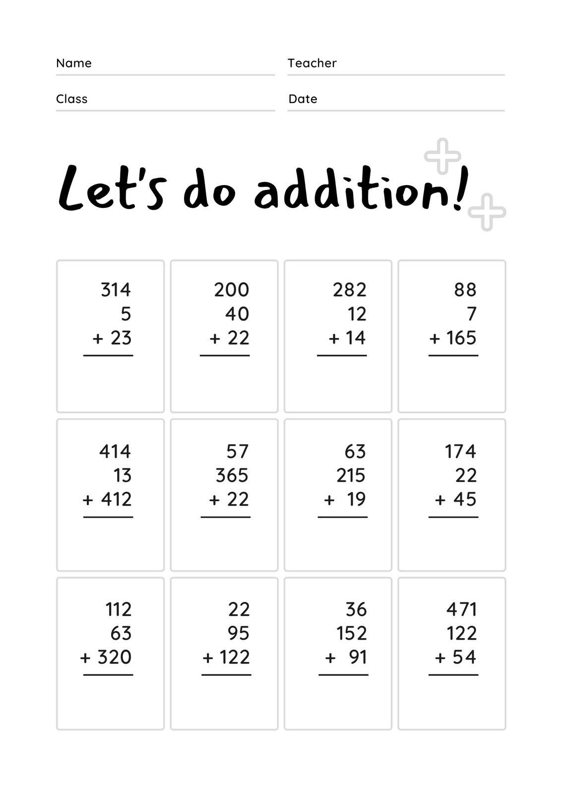 addition with renaming worksheets