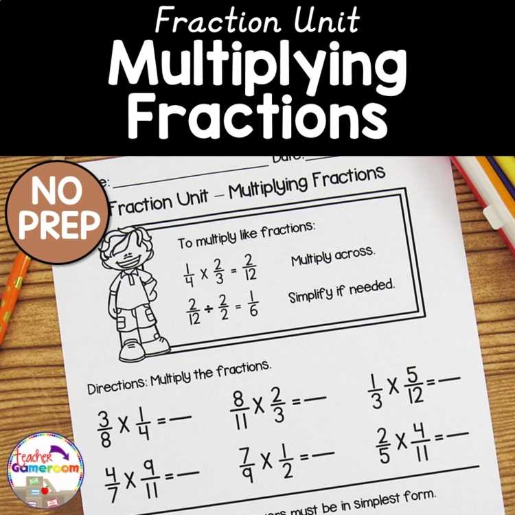 worksheet on multiplication of fractions