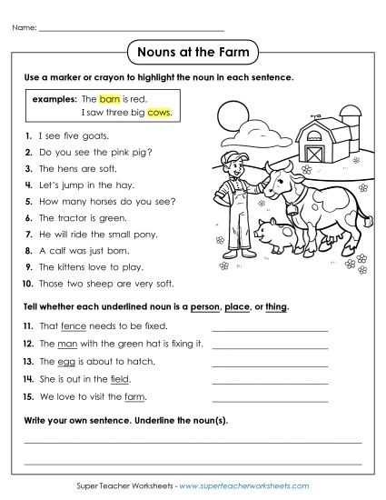 circle the nouns worksheet for class 1 circle the nouns worksheet for class 1
