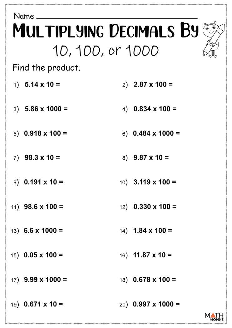 class 5 maths decimal worksheet
