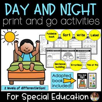 day and night worksheet for nursery