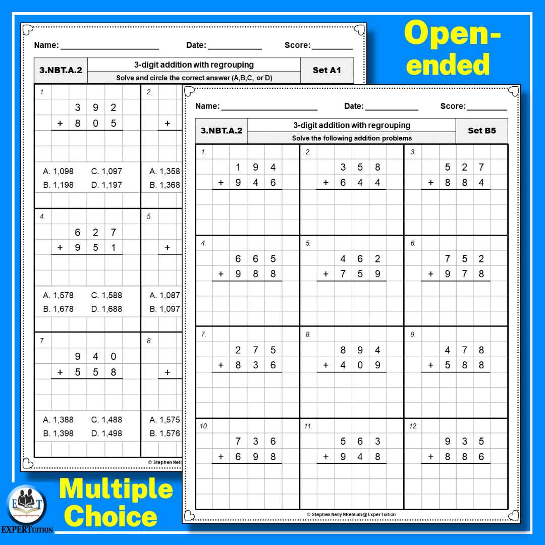 adding 3 2 digit numbers worksheet