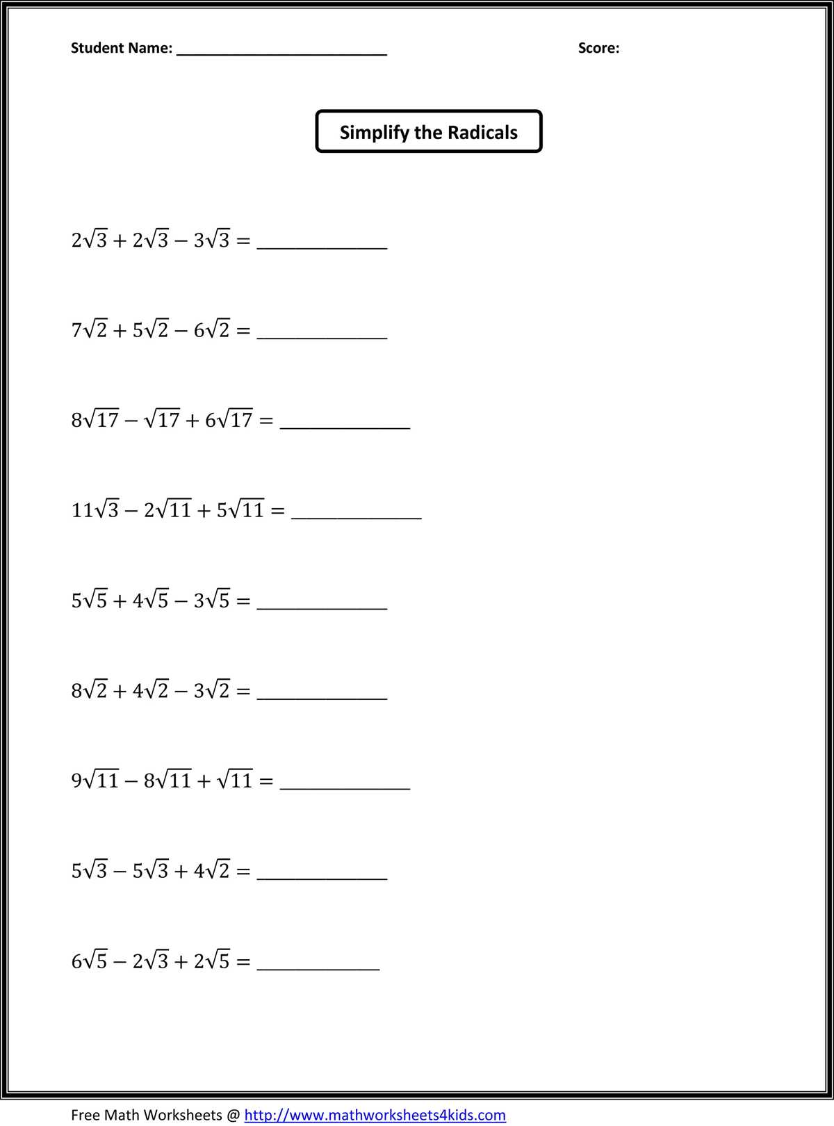 6th 7th grade math worksheets