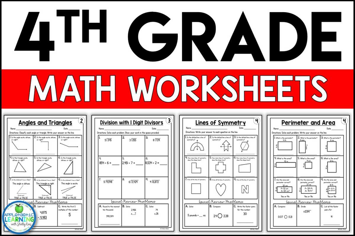 4th grade math worksheet printable