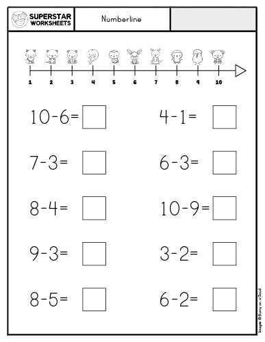 subtraction worksheets for kindergarten 1 10