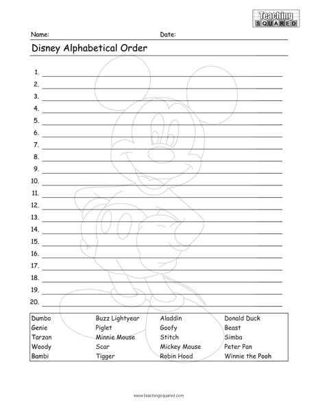 disney math worksheet