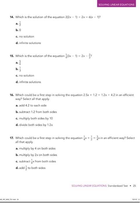 equations with infinite solutions and no solutions worksheet