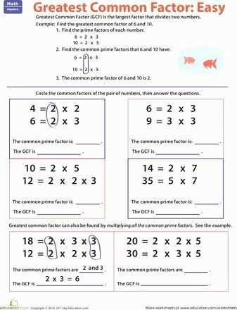 gcf lcm worksheet