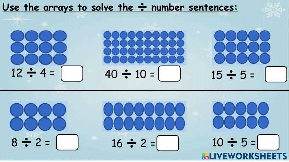 using arrays to divide worksheets