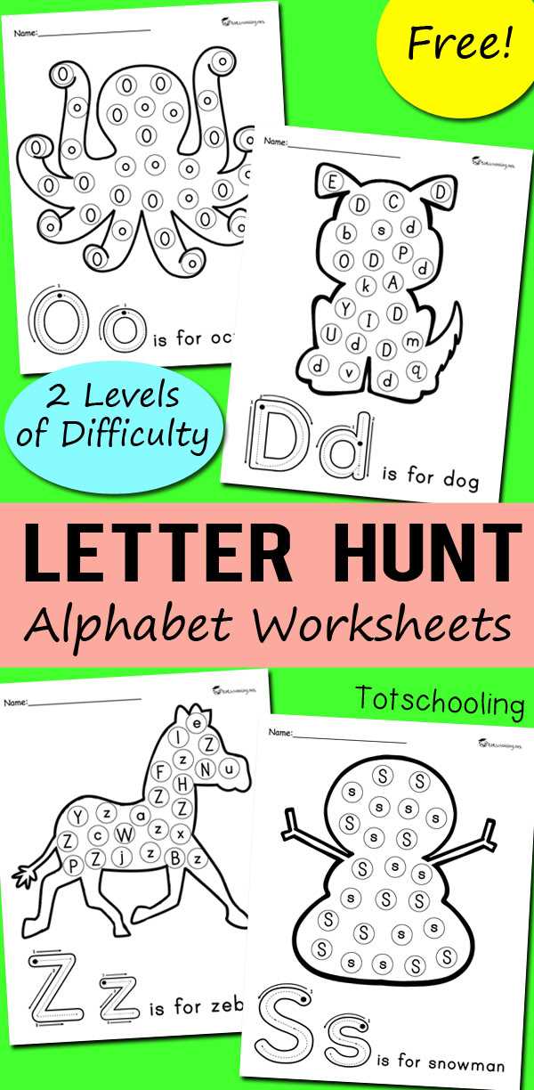 letter hunt worksheet