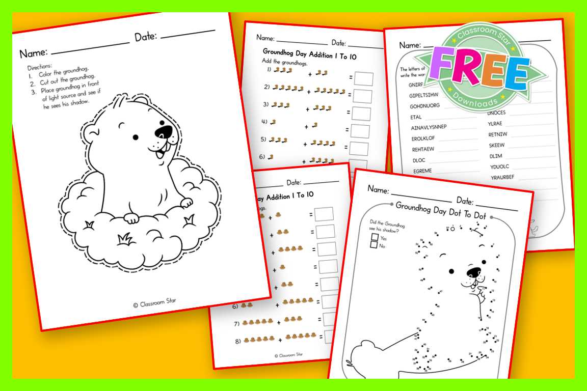 groundhog worksheets