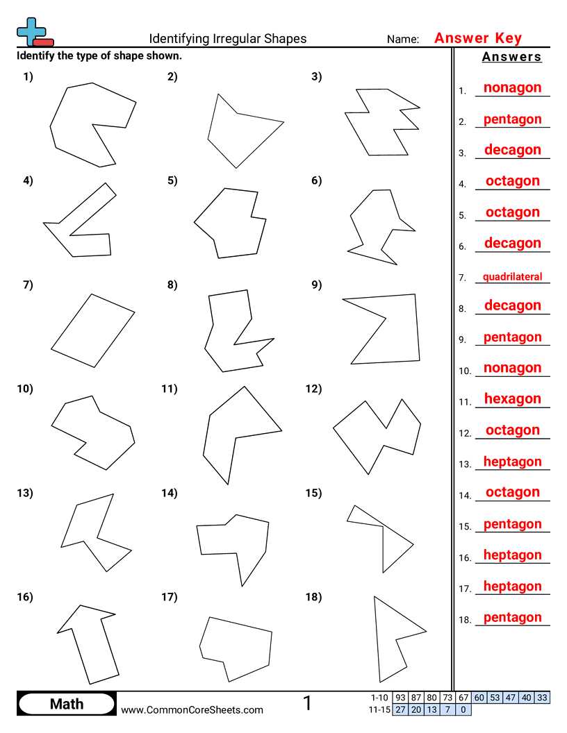 identifying shapes worksheets