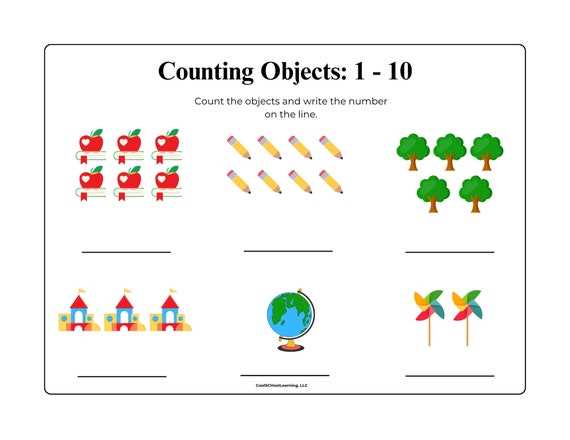 counting objects worksheet kindergarten