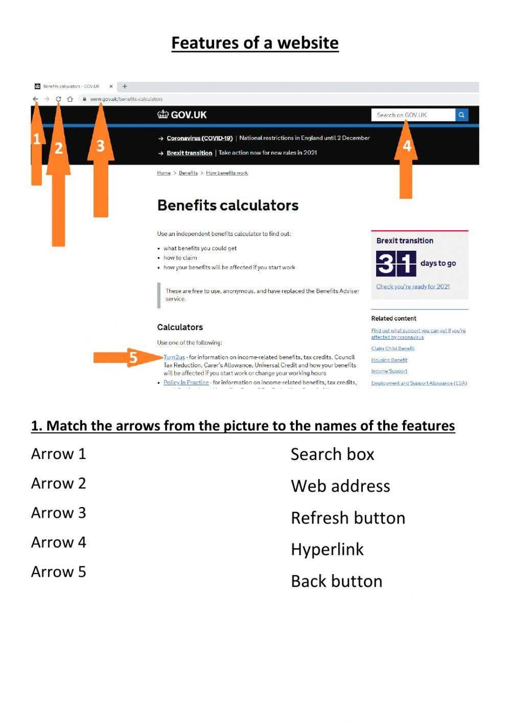 evaluating websites worksheet