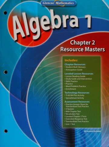 algebra 1 chapter 2 review worksheet