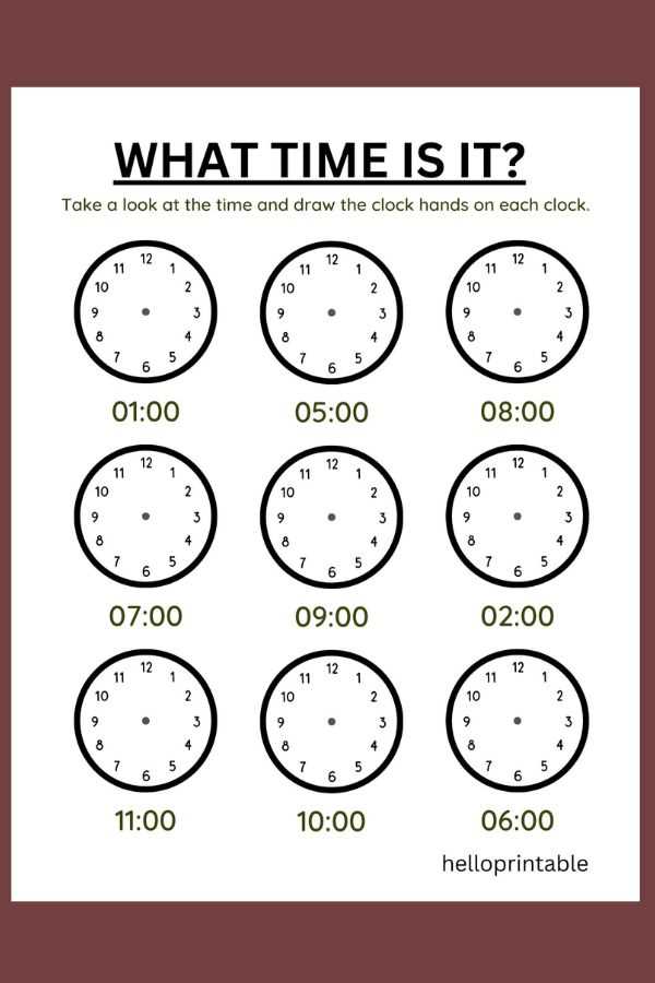 learn to tell time clock worksheets