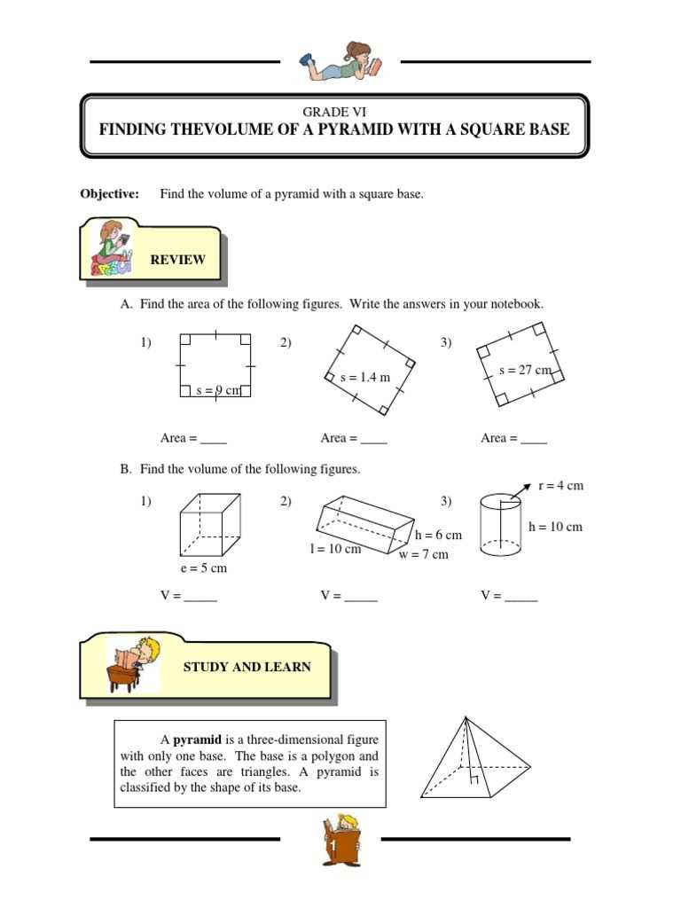 surface area and volume of a pyramid worksheet