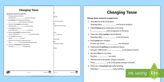 different tenses worksheet