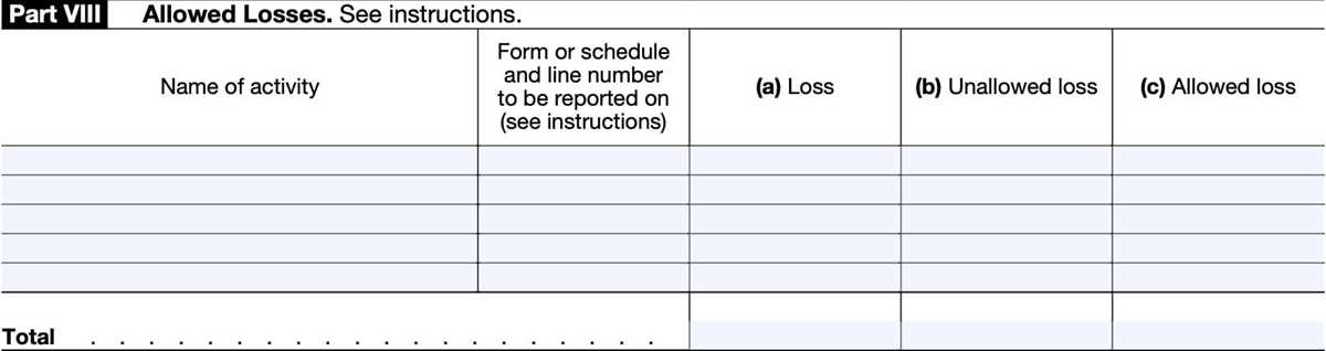 form 8582 worksheet example
