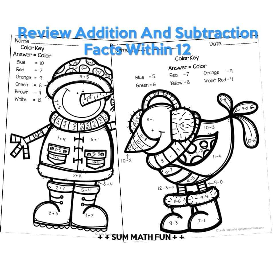addition and subtraction worksheet first grade