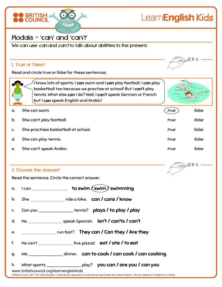 can cant worksheet