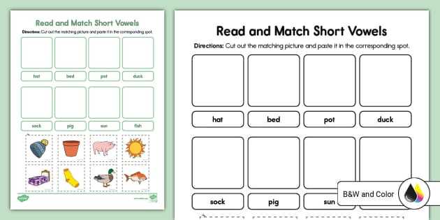 short vowels worksheets