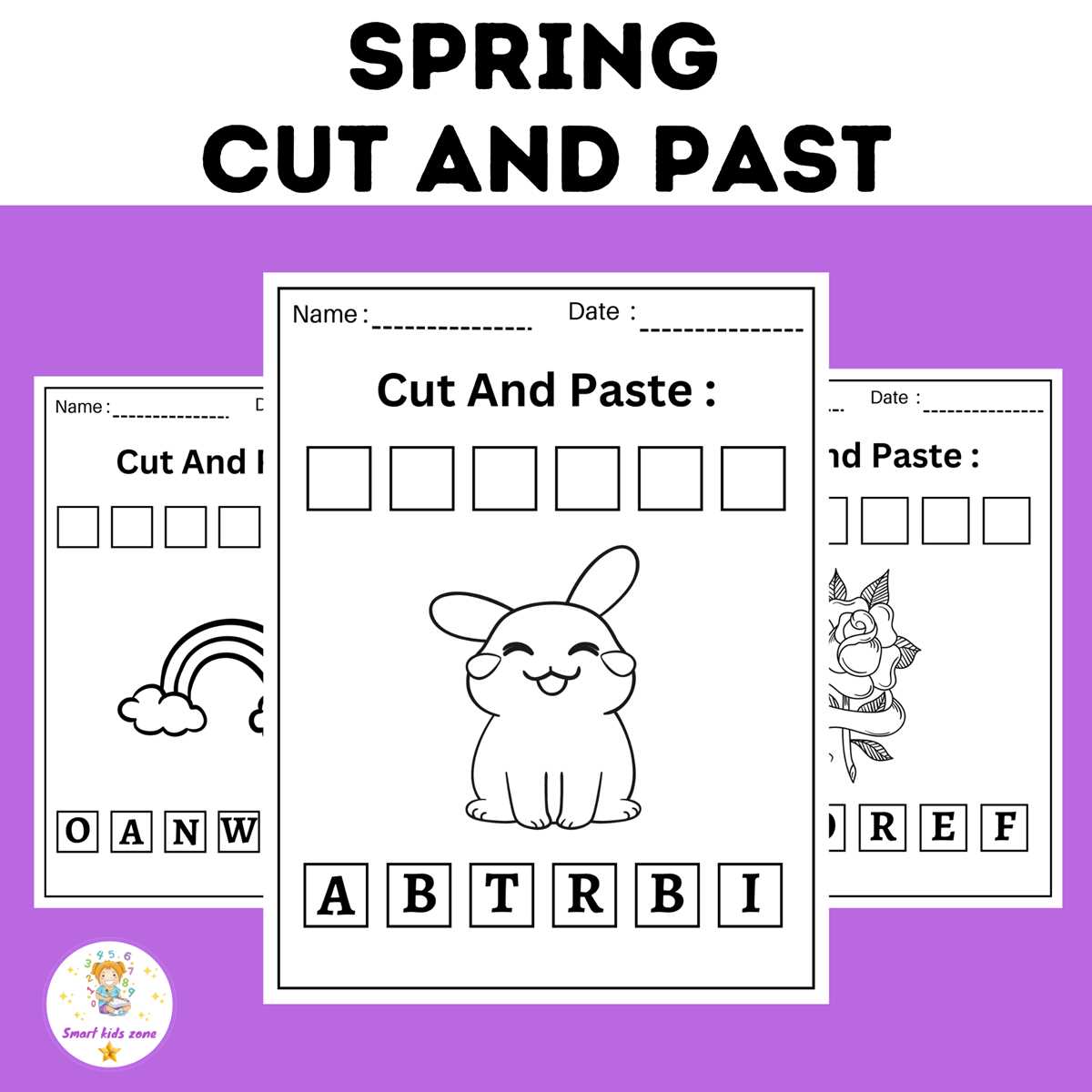 cut and paste spring worksheets free