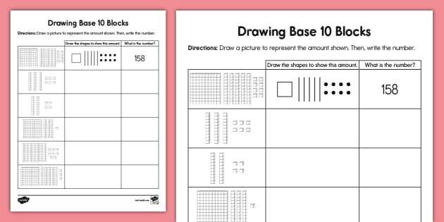 counting base 10 blocks worksheets