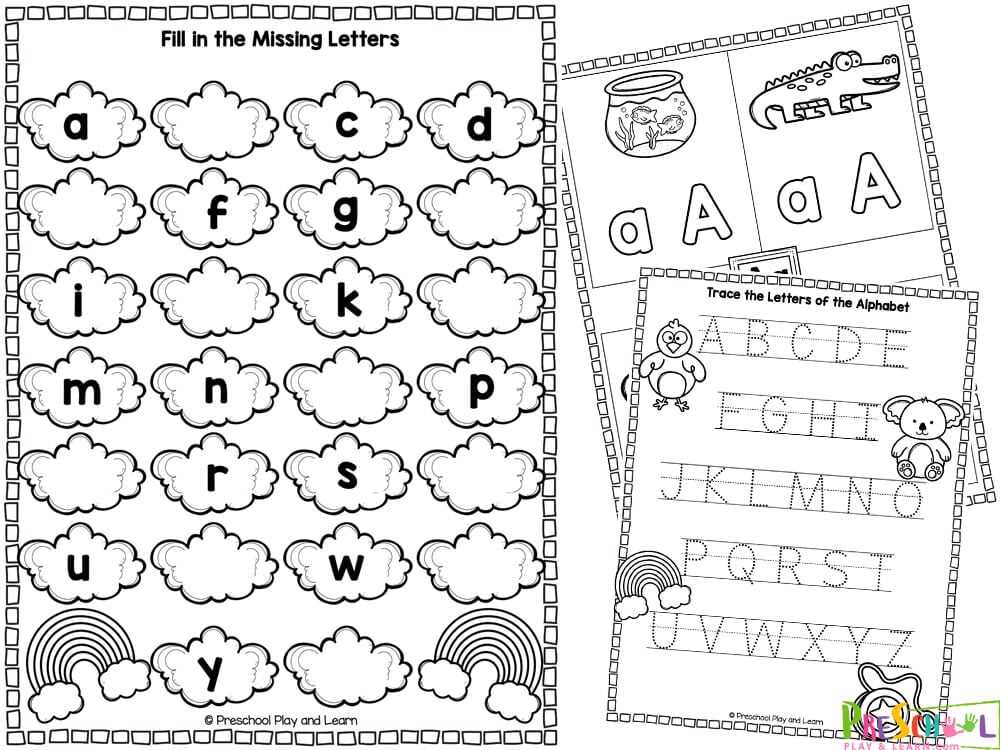 a to f worksheet for nursery class