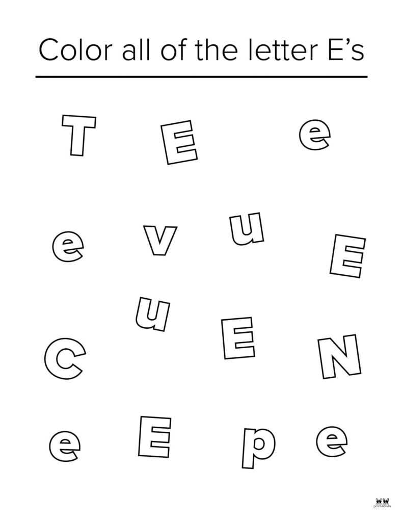 alphabet e worksheets