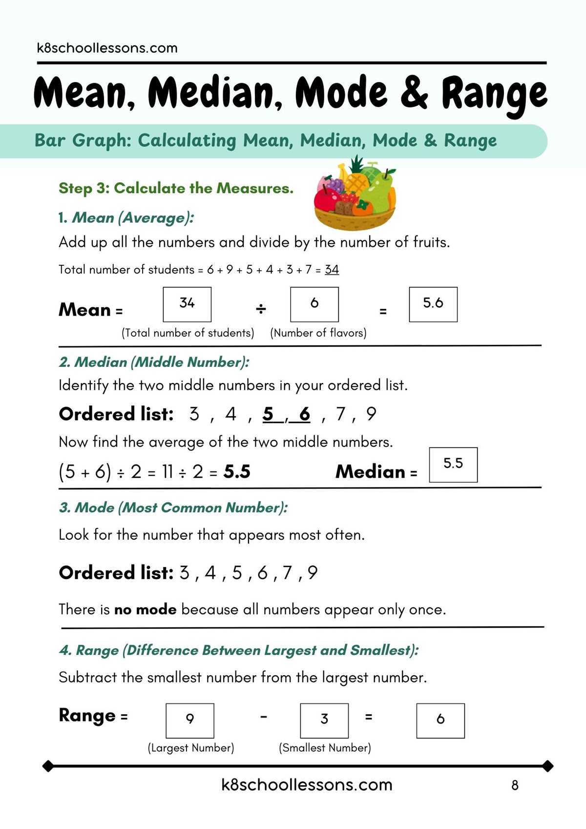 calculating mean worksheet