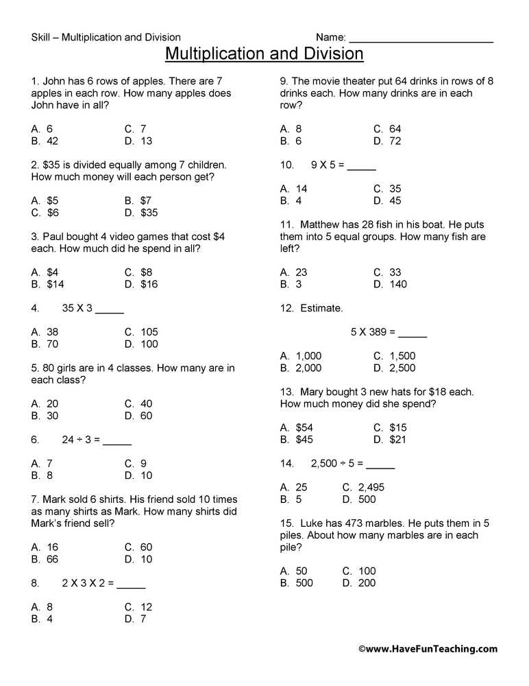 3rd grade math computation worksheets