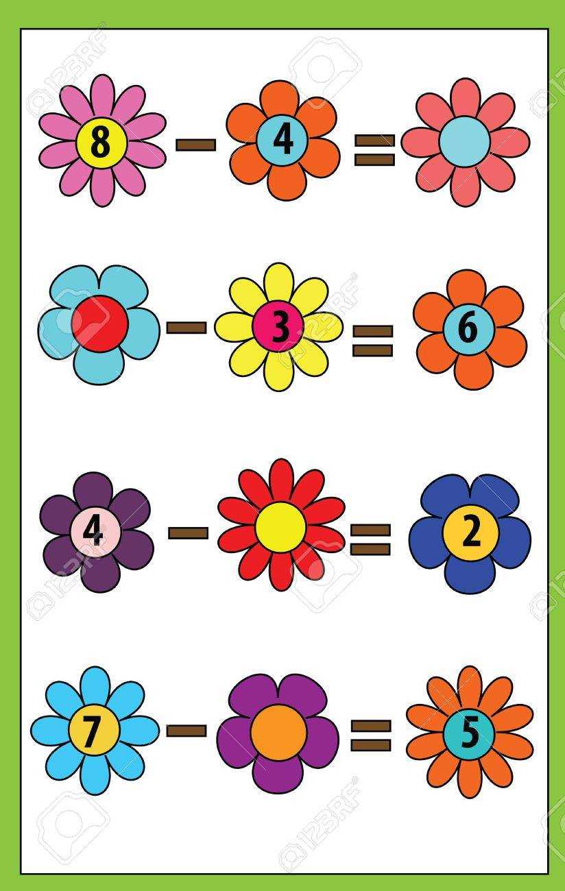 flower addition and subtraction worksheets