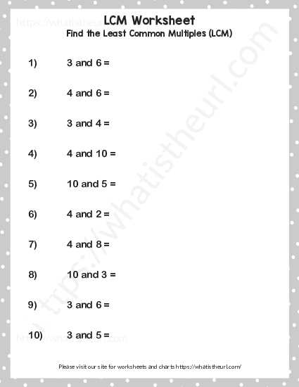least common multiple free worksheets least common multiple free worksheets