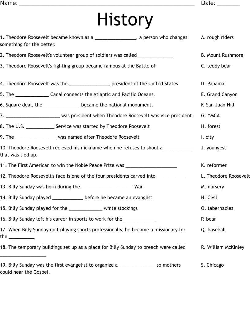 worksheets history