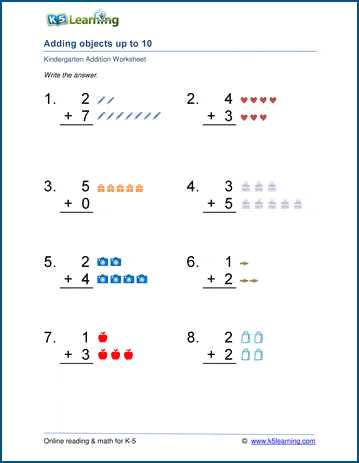 kindergarten addition subtraction worksheets