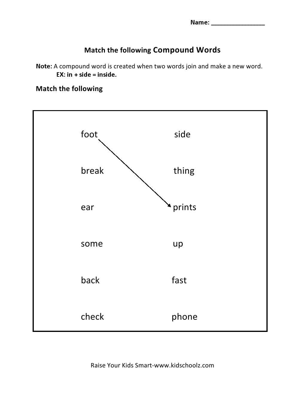 kindergarten compound words worksheet