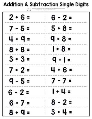 kindergarten math addition and subtraction worksheets