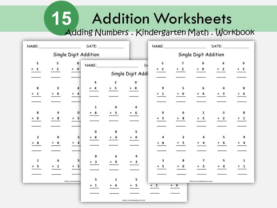 kindergarten math worksheets addition
