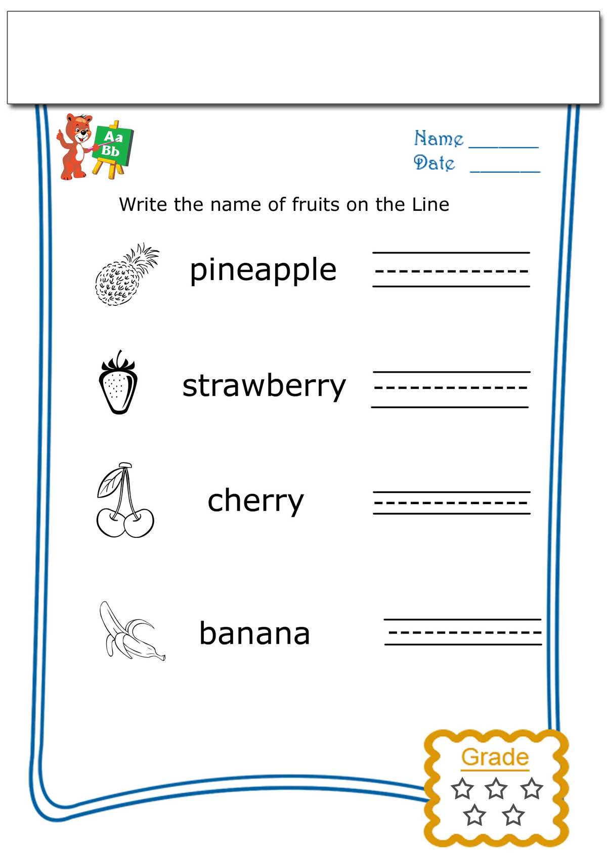 kindergarten worksheets english