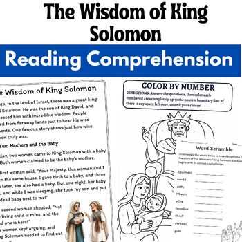 king solomon worksheets