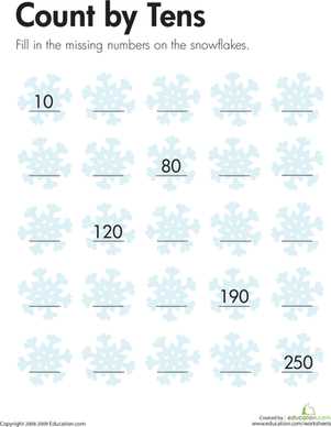 skip counting by 10s worksheets
