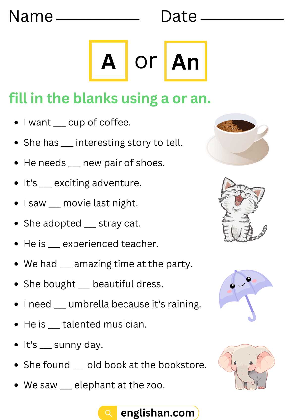 an at worksheet