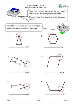 acute right and obtuse triangles worksheets