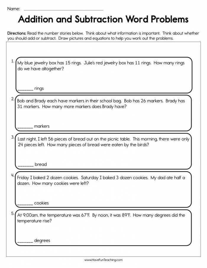 addition and subtraction worksheet for grade 3