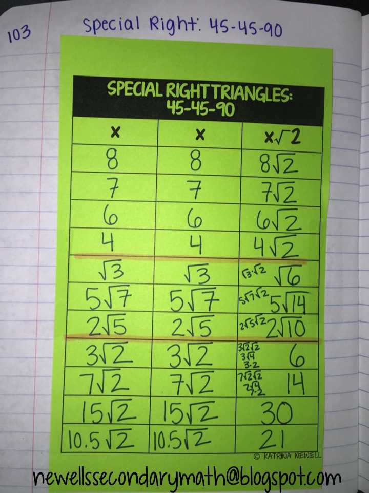 30 60 90 and 45 45 90 triangles worksheet