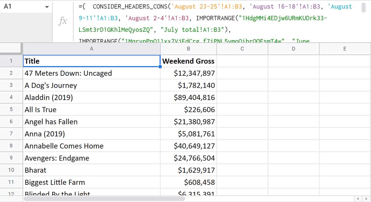 merge data from multiple worksheets